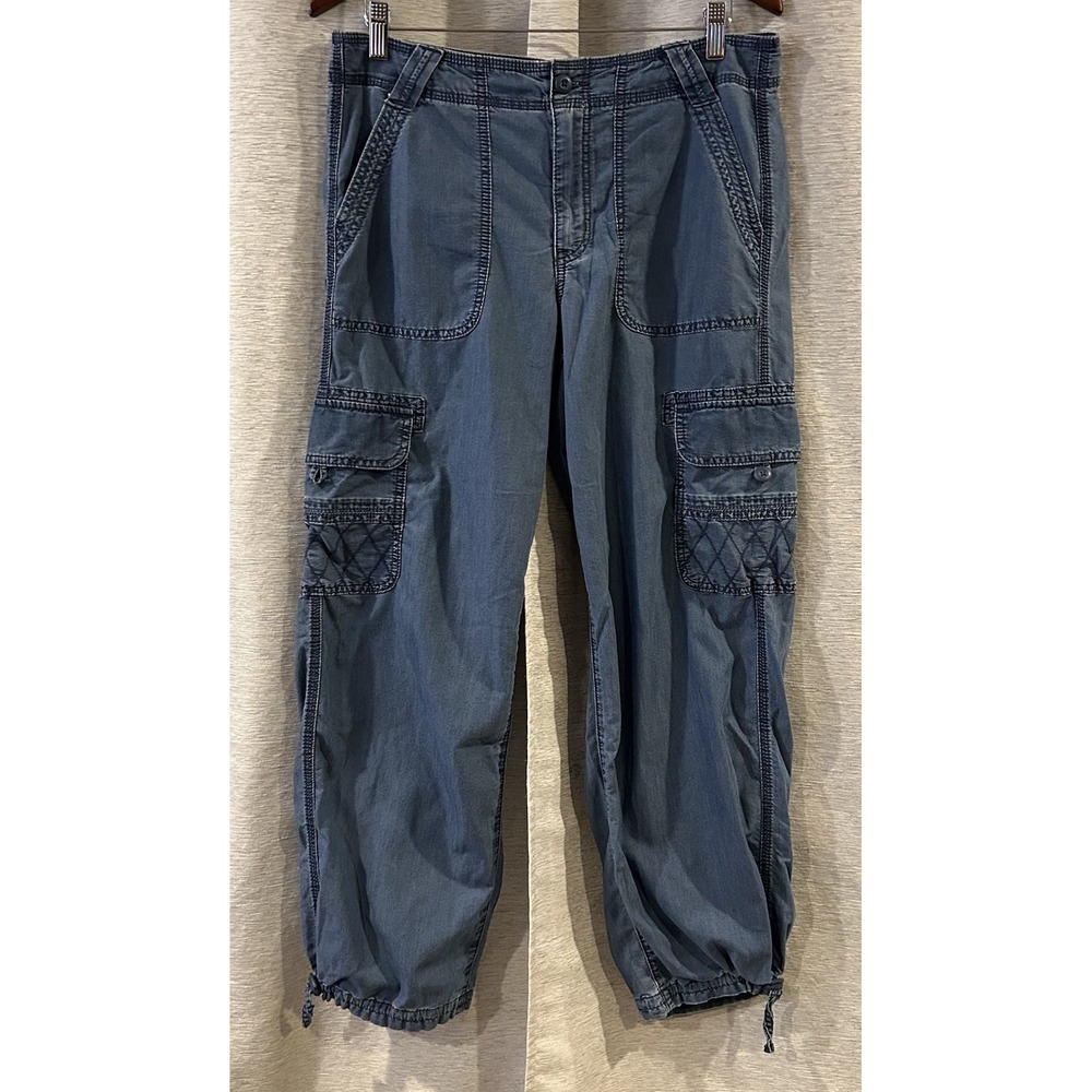 American Eagle Baggy Jogger Jeans Womens Size 10 Wide Adjustable Leg‎ Cargo